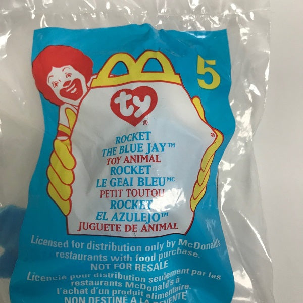 Ty Beanie Babies McDonalds Happy Meal Toy Rocket the Blue Jay