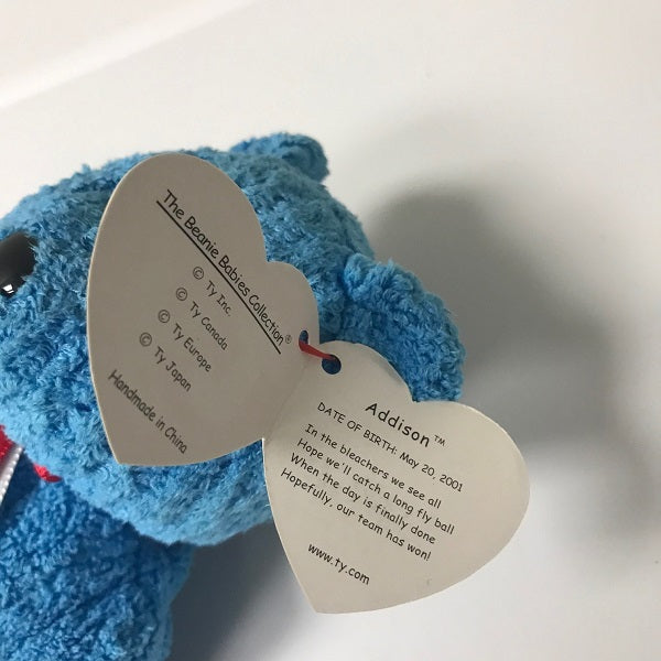 Ty Beanie Baby Addison the Baseball Bear 2001