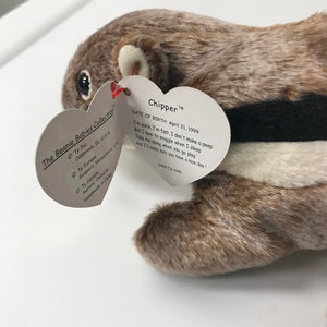 Ty Beanie Baby Chipper the Chipmunk Plush Toy hang tag