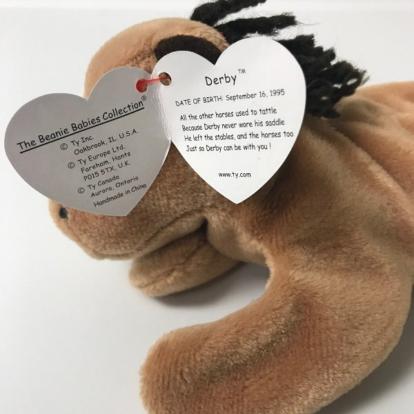 Ty Beanie Baby Derby the Horse with Star Coarse Mane 1995 Chickenmash Farm