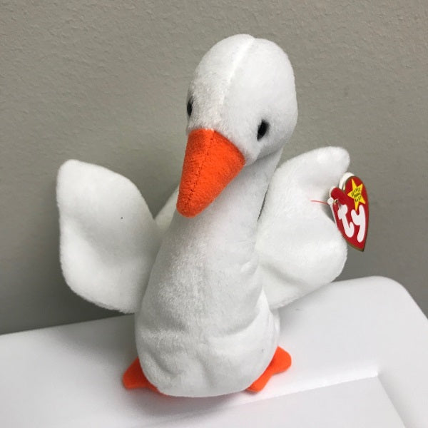 Ty Beanie Baby Gracie Swan 1996 White Plush Bird with Tag