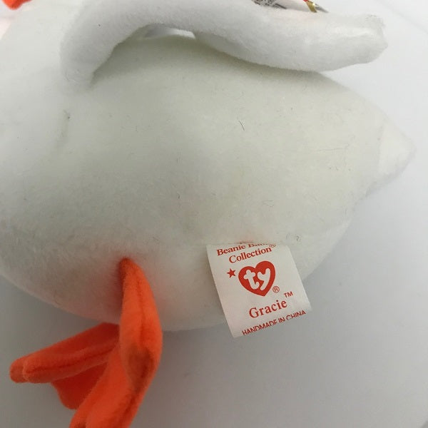 Ty Beanie Baby Gracie Swan 1996 White Plush Bird with Tag