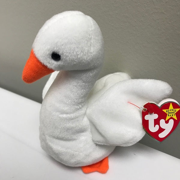 Ty Beanie Baby Gracie Swan 1996 White Plush Bird with Tag