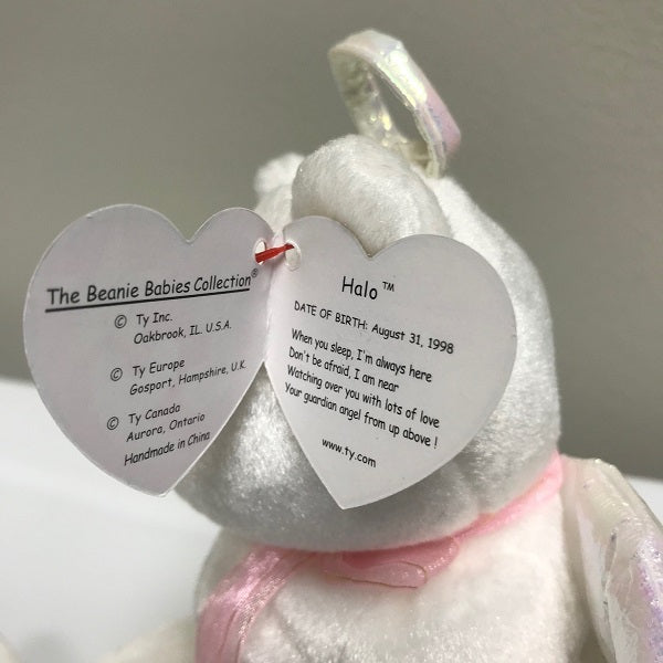 Ty Beanie Baby Halo the Bear Angel with Brown Nose 1998