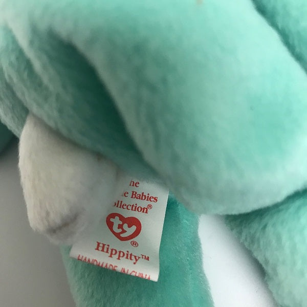 Ty Beanie Baby Hippity Rabbit 1996 Green Bunny Plush