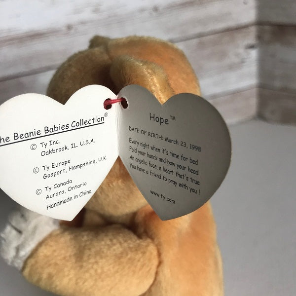 Ty Beanie Baby Hope Bear Praying Bear 1998