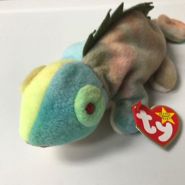Ty Beanie Baby Iggy the Iguana Tie Dye No Tongue