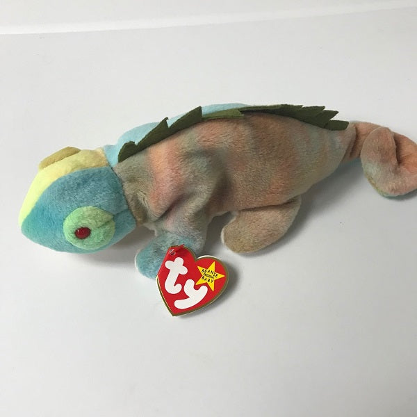 Ty Beanie Baby Iggy the Iguana Tie Dye No Tongue plush