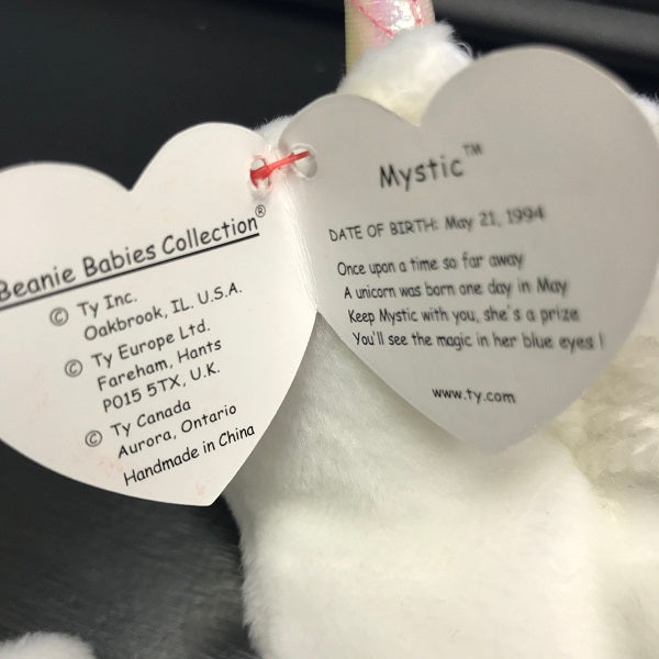 Ty Beanie Baby Mystic the Unicorn Iridescent Horn Coarse Mane