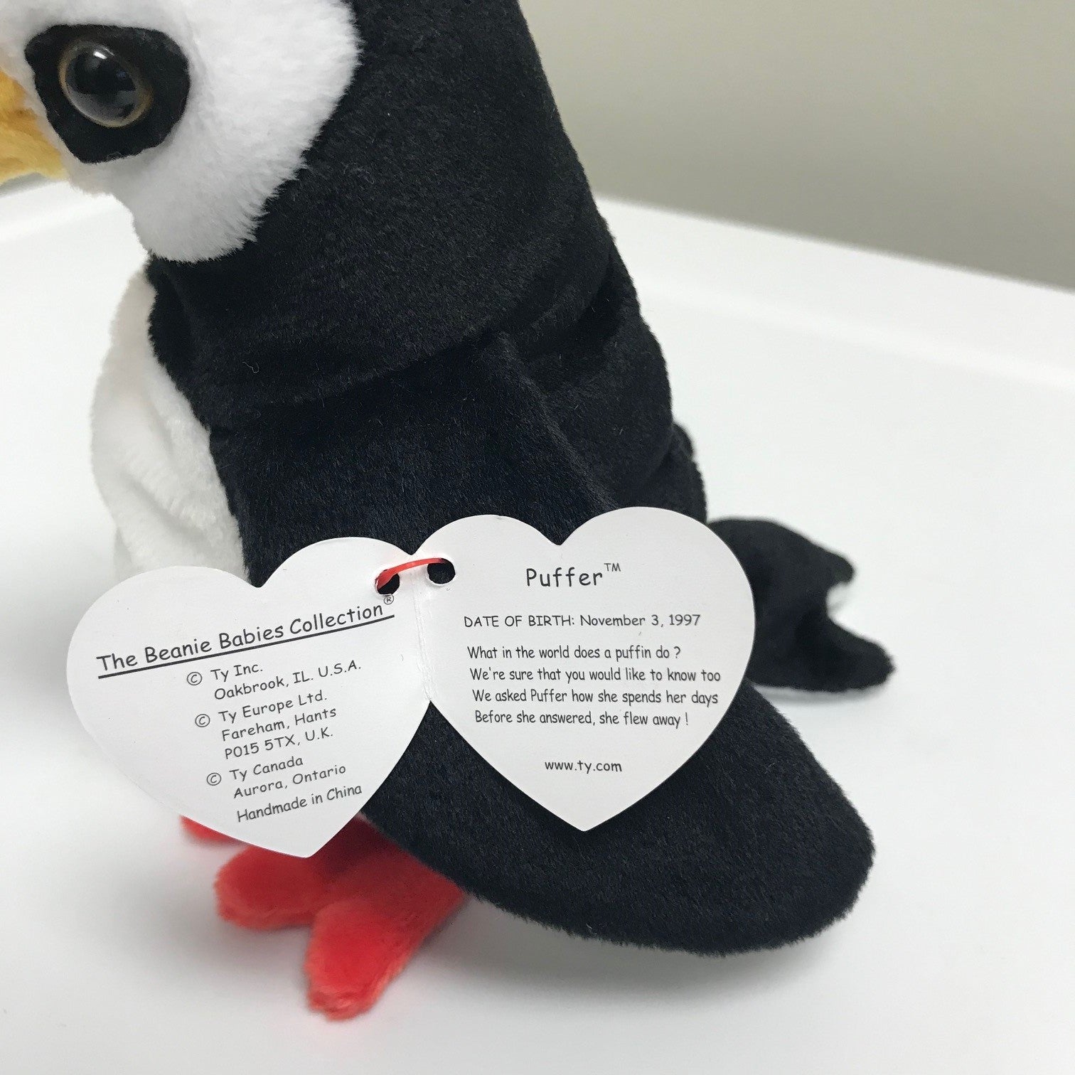 Puffin top beanie baby