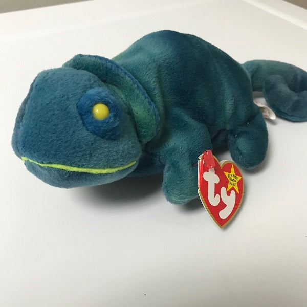 Ty Beanie Baby Rainbow Blue Chameleon 1997 Tie Dye No Tongue Tag