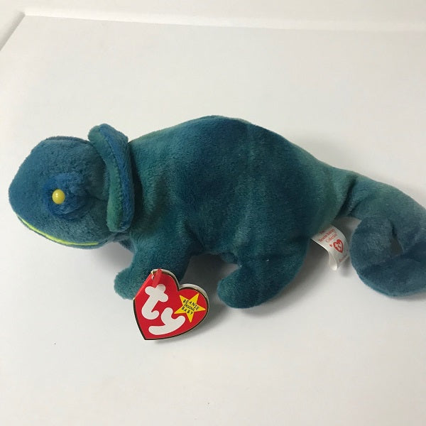 Ty Beanie Baby Rainbow Blue Chameleon 1997 Tie Dye No Tongue Tag