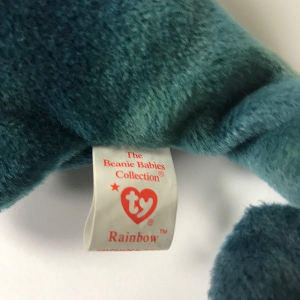 Ty Beanie Baby Rainbow Blue Chameleon 1997 Tie Dye No Tongue Tag