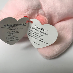 Ty Beanie Baby Squealer the Pig hang tag