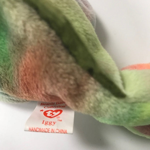 Ty Beanie Baby Tie Dye Iggy the Iguana with Tongue 1997 tush tag