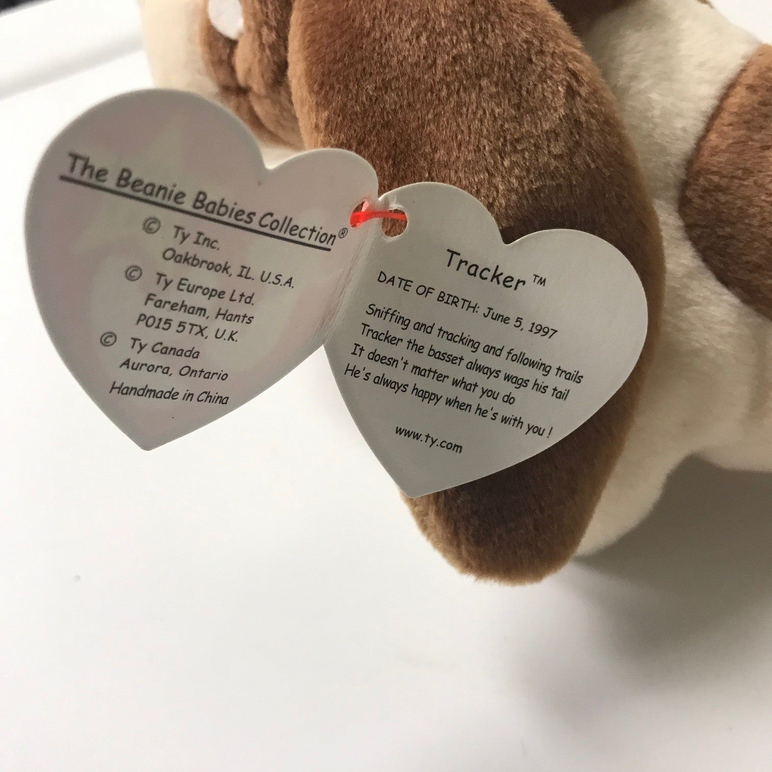 Ty Beanie Baby Tracker Basset Hound 1997 Plush Dog 9 Inch