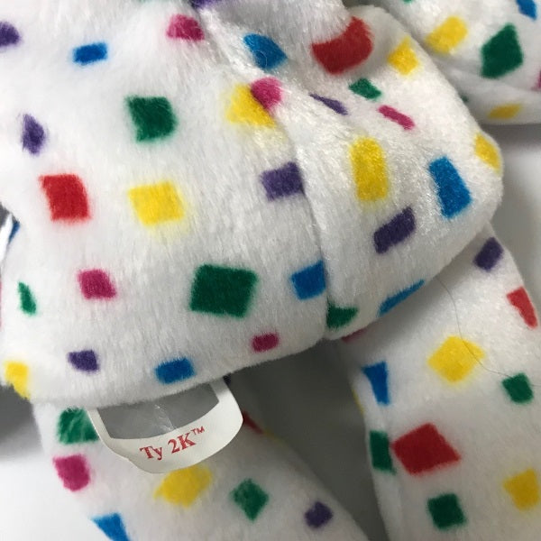 Ty Beanie Baby Ty 2K Bear 2000 White Confetti Plush Y2K
