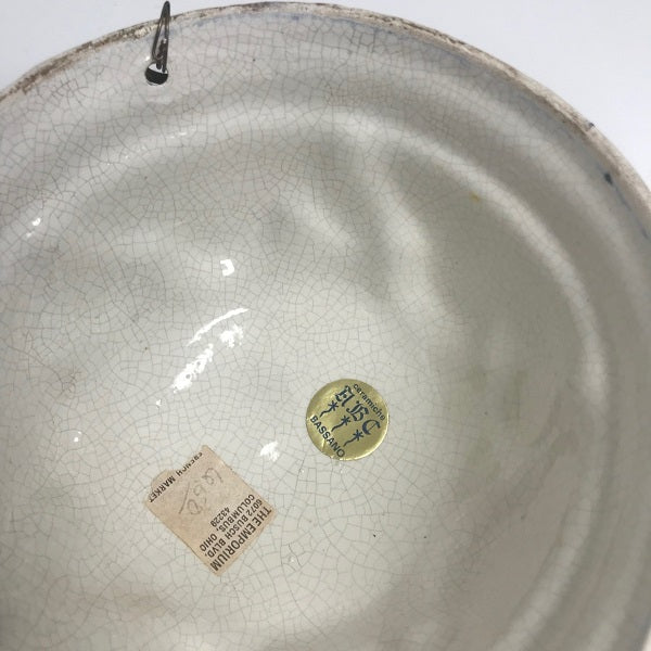 Vintage ABC Bassano Ceramiche Hand Painted Wall Hanging Dome Mold Italy