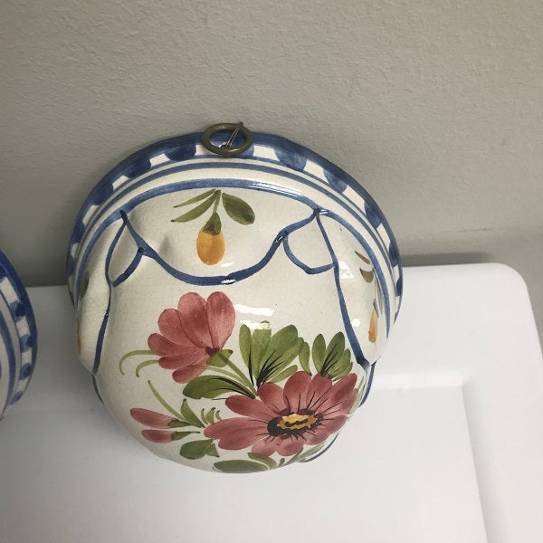 Vintage ABC Bassano Ceramiche Hand Painted Wall Hanging Dome Mold Italy