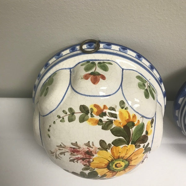 Vintage ABC Bassano Ceramiche Hand Painted Wall Hanging Dome Mold Italy