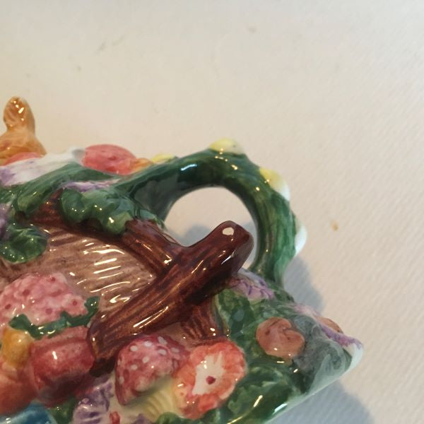 Vintage Bunny Rabbit Mushroom Garden Party Coffee/Tea Creamer