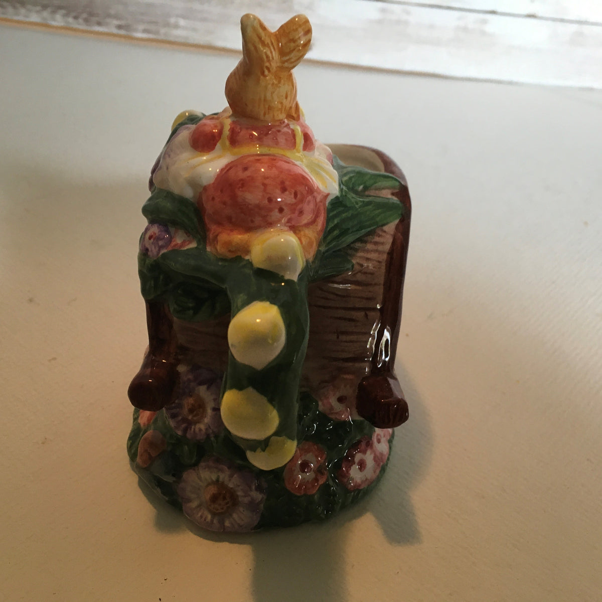 Vintage Bunny Rabbit Mushroom Garden Party Coffee/Tea Creamer