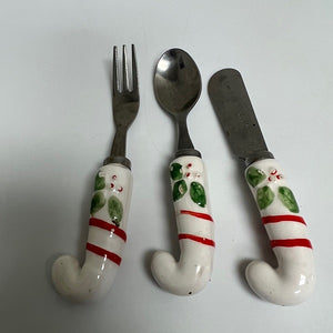 Vintage Candy Cane Handle Holiday Hors D'oeuvre set of Three