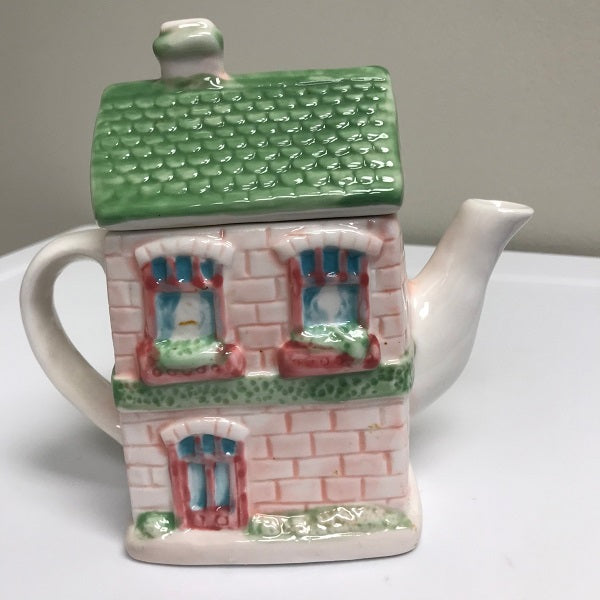 Vintage Country Cottage Ceramic Teapot Charming Pink Teapot