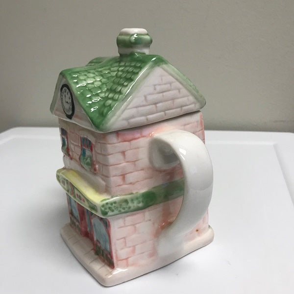 Vintage Country Cottage Ceramic Teapot Charming Pink Teapot