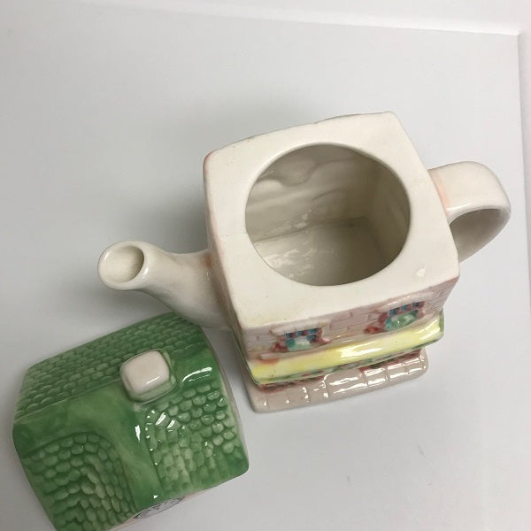 Vintage Country Cottage Ceramic Teapot Charming Pink Teapot