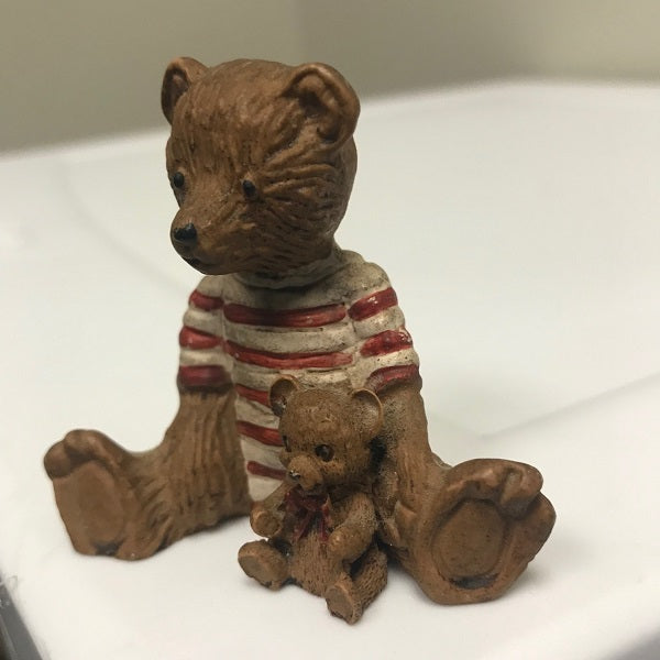 Vintage Miniature 2" Teddy Bear Figurine Composite Resin
