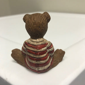 Vintage Miniature 2" Teddy Bear Figurine Composite Resin