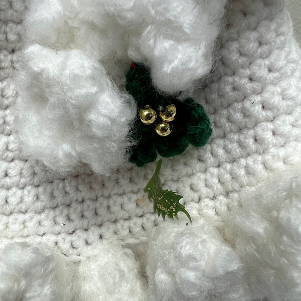 Vintage Mrs. Claus Doll with Handmade Crochet Dress