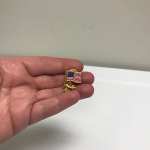 Vintage Pin Angel Holding American Flag Lapel Pin USA