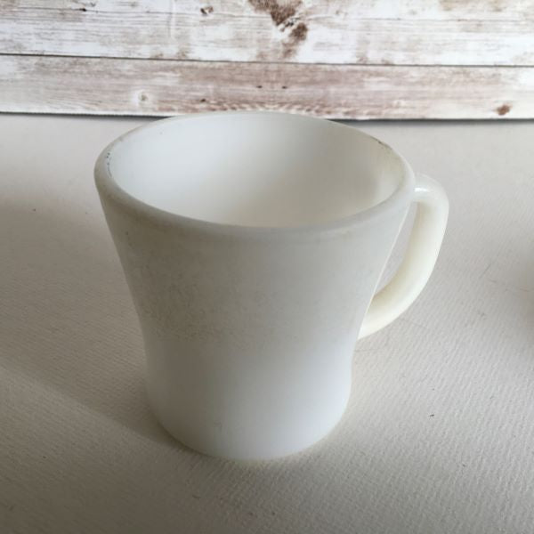 Vintage Plain White Milk Glass Coffee Mug
