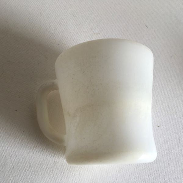 Vintage Plain White Milk Glass Coffee Mug