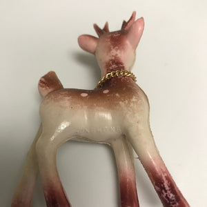 Vintage Plastic Reindeer Figurine Hong Kong Christmas Ornament