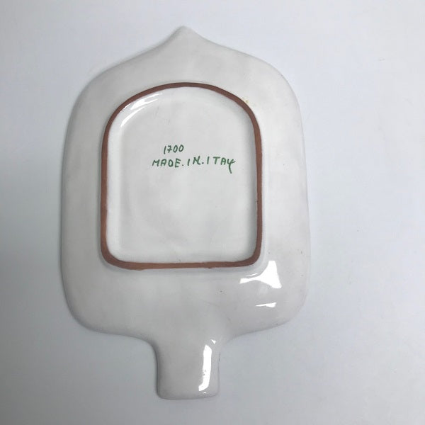 Vintage Pottery Made In Italy Spoon Rest Flower Design