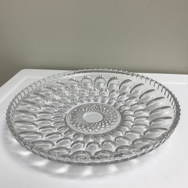 Glass serving platters on sale vintage