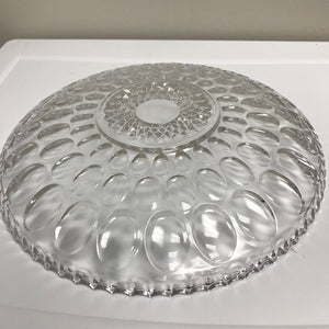 Vintage Round Clear Glass Serving Dish 12 Inch