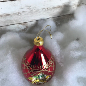 Vintage Teardrop Christmas Ornament Red Christmas Bulb