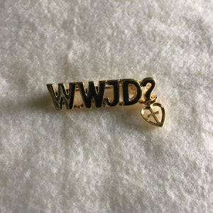 WWJD - What Would Jesus Do Vintage Brooch