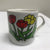 Weidmann Pozelian Mini Ceramic Tea Cup 2" Red Yellow Flowers