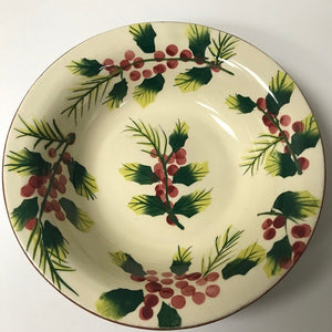 Wendover Lane Christmas Holly Soup Cereal Bowl Hand Painted