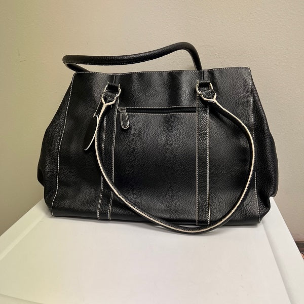 Wilson Leather Large Shoulder Bag Black Bag Two Straps