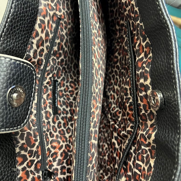 Wilson Leather Large Shoulder Bag Black Bag Two Straps