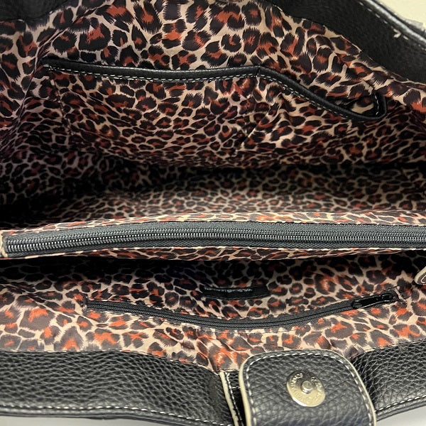 Wilson Leather Large Shoulder Bag Black Bag Two Straps