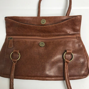 Women's Small Brown Leather Handbag Shoulder Strap Purse