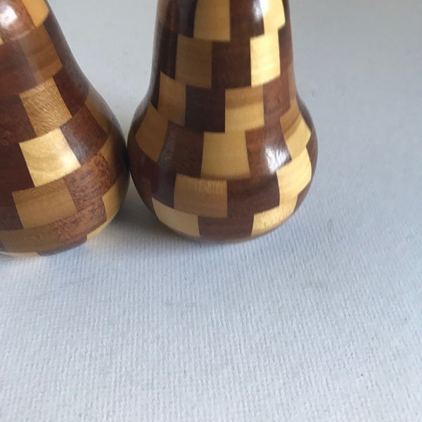Wooden Pear Salt Shaker and Pepper Grinder