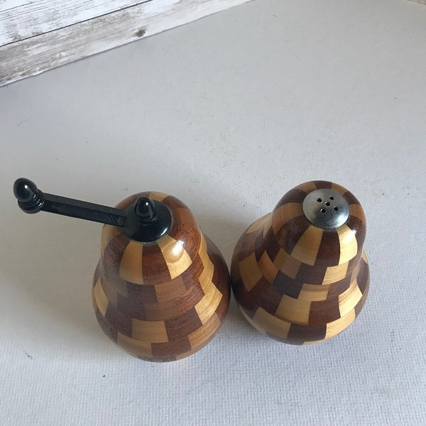 Wooden Pear Salt Shaker and Pepper Grinder